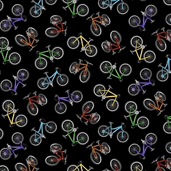 Black - Tossed Colorful Bicycles